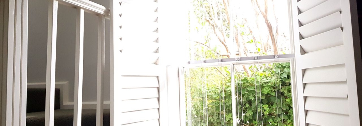 Clear Armed Bars for Security open to reveal greenery outside, showcasing natural light and a serene atmosphere, ideal for home decor.